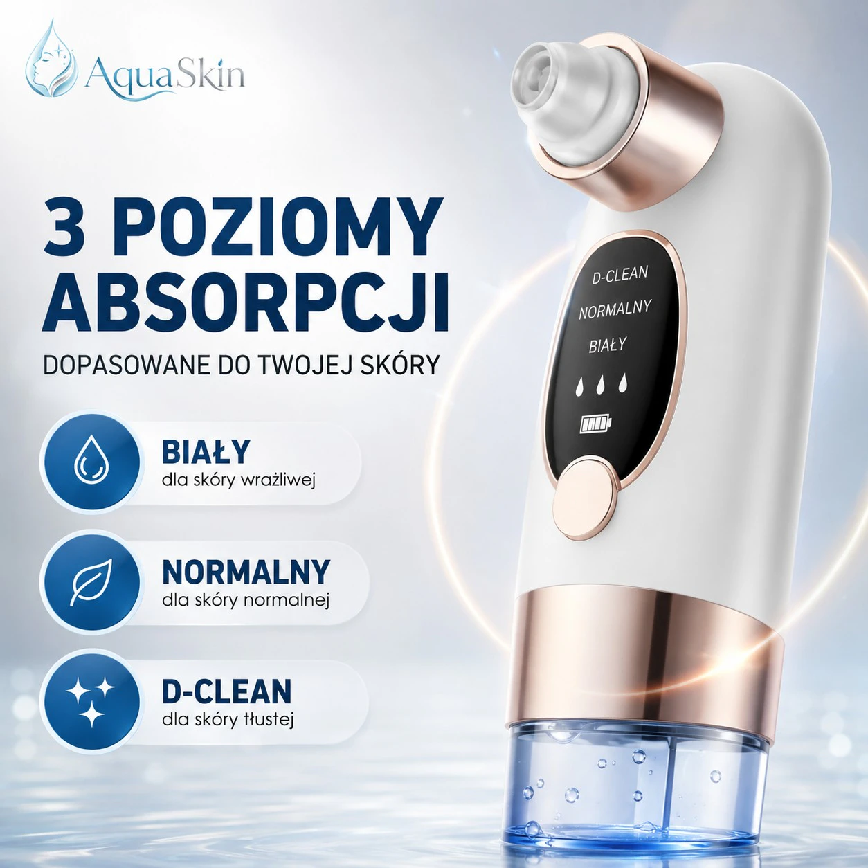 AquaSkin™ – urządzenie do hydro-pielęgnacji skóry i usuwaniu zaskórniaków 1