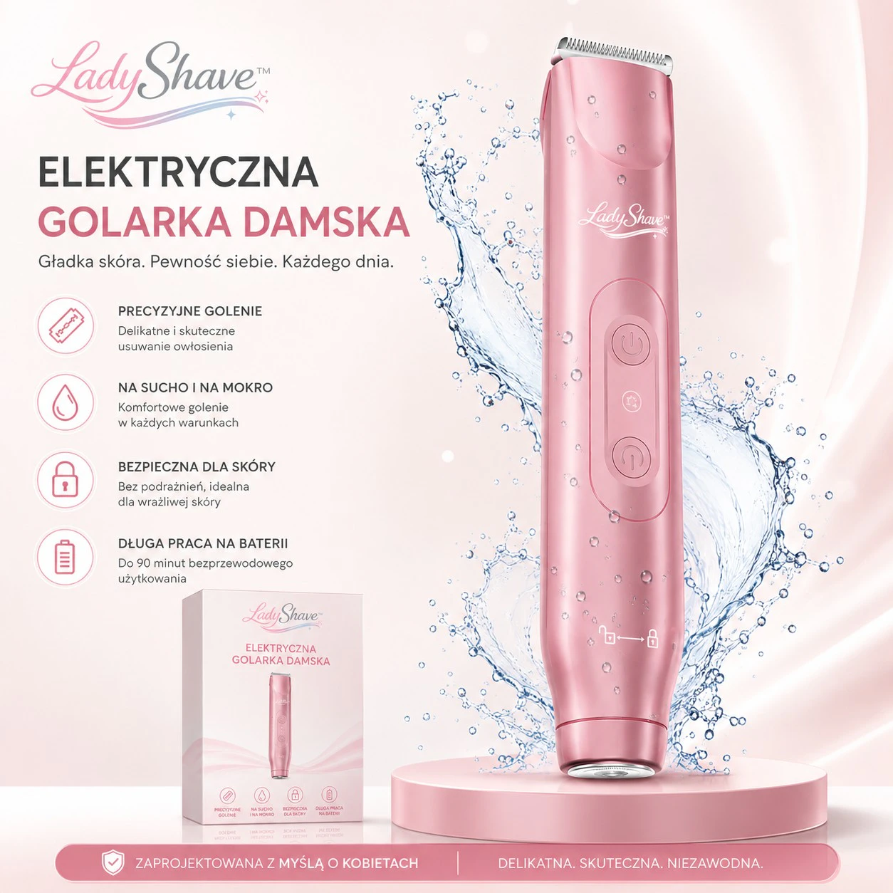 LadyShave – Delikatna Golarka Damska 2w1 1